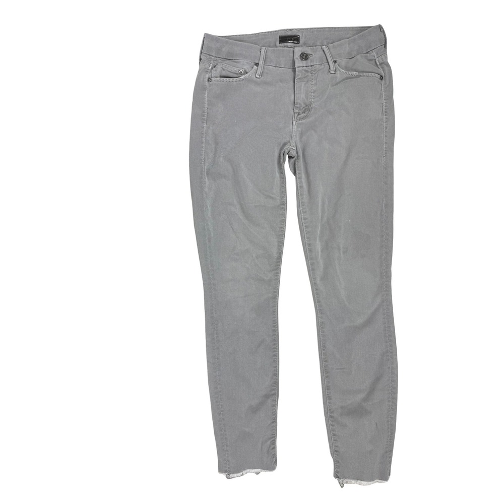 Mother Looker Ankle Fray Hem Jeans‎ Stretch Gray Womens 26